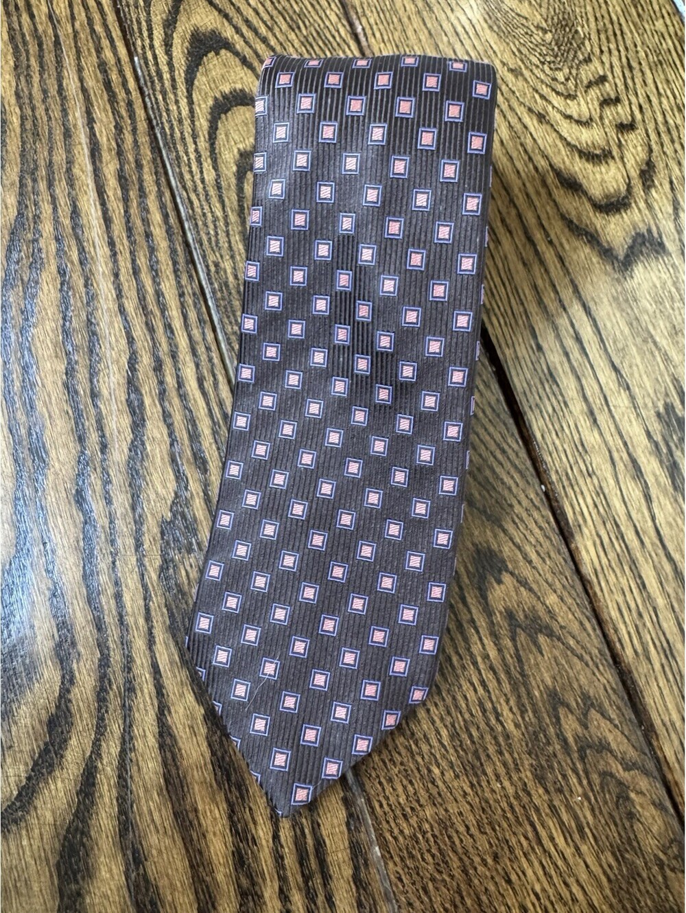 Holland & Sherry Men's Brown Geometric Tie